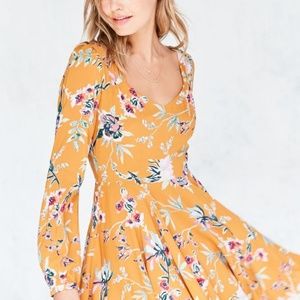 Fall floral mini dress